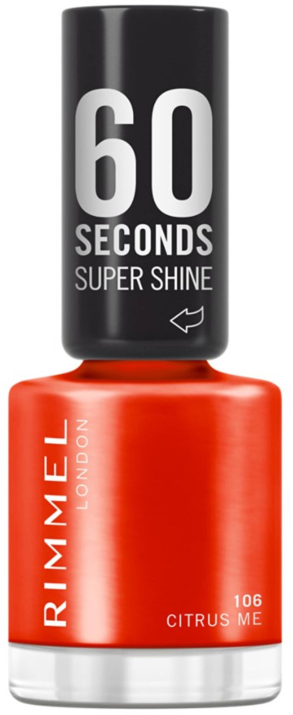 Rimmel 60 Seconds Super Shine Nail Polish Quick-Dry Glossy Finish 106 Citrus Me