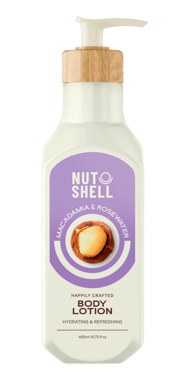 Nutshell Macadamia & Rose Water Body Lotion Lightweight Fast-Absorbing 465 ml