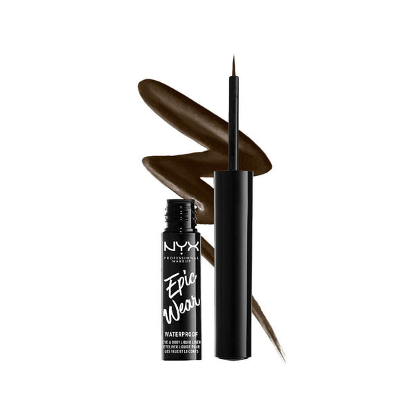 NYX Epic Wear Liquid Waterproof Eyeliner Precision Tip Brown 3.5 ml