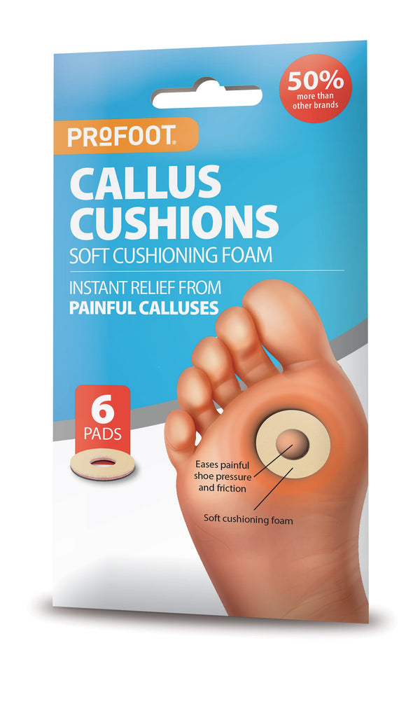 Profoot Callus Cushions Soft Foam Adhesive Pads 6 Pieces