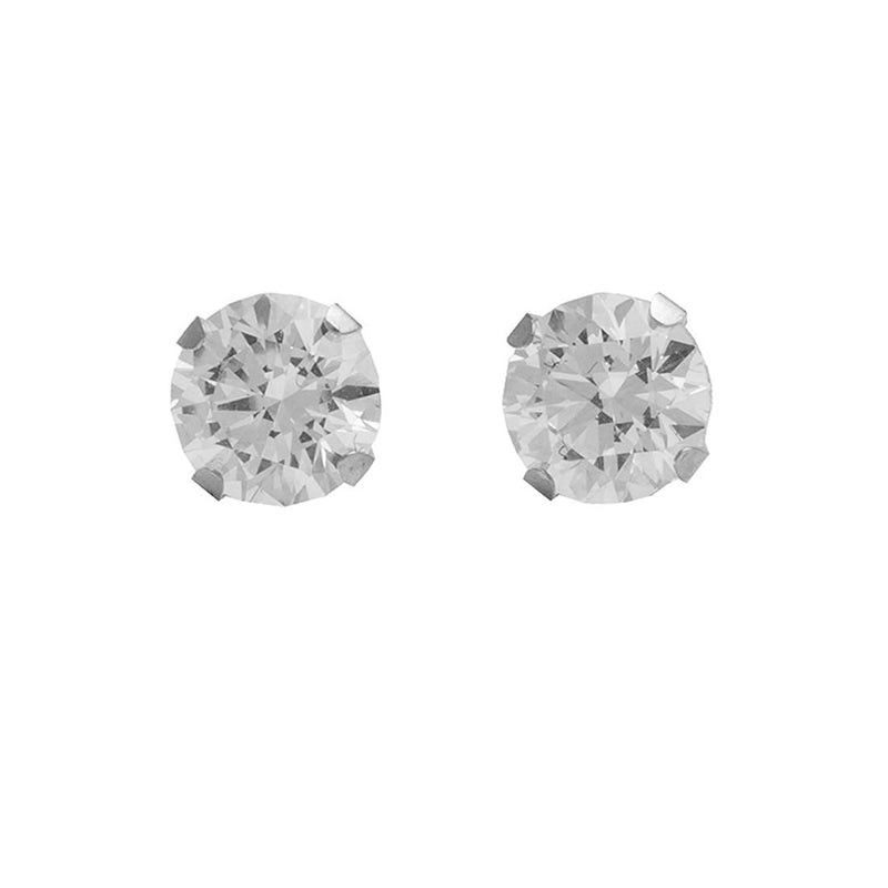 Studex Tiffany 5 mm Cubic Zirconia Stainless Steel Ear Studs, Clear Crystal