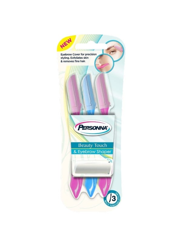 Personna Beauty Touch Face & Eyebrow Razors Precision Grooming Blades, 3 Pieces