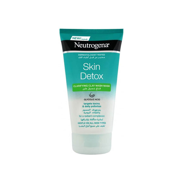 Neutrogena Skin Detox Clarifying Clay Wash Mask, 2-in-1 Cleanser, 150 ml