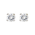 Studex Tiffany 7 mm Cubic Zirconia Stainless Steel Earrings, Clear Crystal