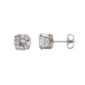 Studex Tiffany 7 mm Cubic Zirconia Stainless Steel Earrings, Clear Crystal