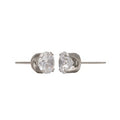 Studex Tiffany 7 mm Cubic Zirconia Stainless Steel Earrings, Clear Crystal