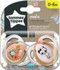 Tommee Tippee Moda Soother Symmetrical Silicone Pacifiers Girl 0-6 Months 2-Pack