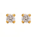 Studex Self-Piercer 2 mm Cubic Zirconia Tiffany Gold-Plated Ear Stud, Clear Crystal