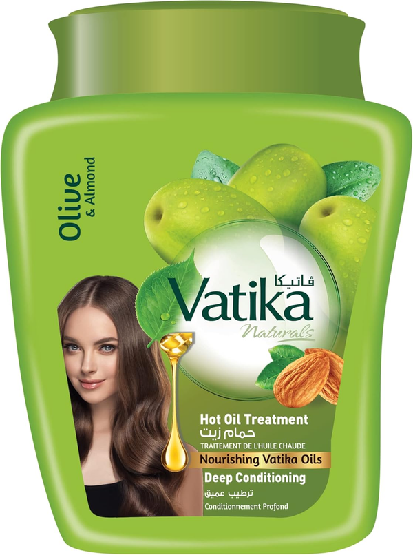 Vatika Naturals Olive & Almond Hot Oil Hair Treatment Deep Conditioning 500g
