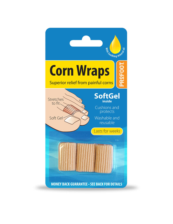 Profoot Soft Gel Corn Wraps Washable Reusable Toe Protection 3 Pieces