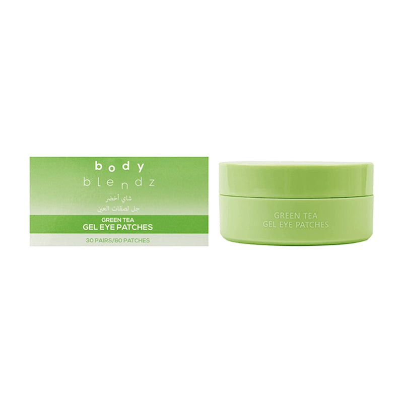 BODY BLENDZ Green Tea Gel Eye Patches, Hydrating Under-Eye Treatment, 60 Patches