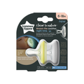 Tommee Tippee Night Time Soothers Symmetrical Silicone Glow-in-the-Dark 6-18 Months, 2 Pieces