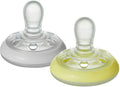 Tommee Tippee Night Time Soothers Symmetrical Silicone Glow-in-the-Dark 6-18 Months, 2 Pieces