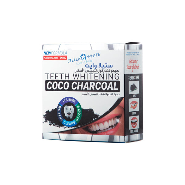 Stella White Charcoal Tooth Powder Brightening Coconut Charcoal 40G