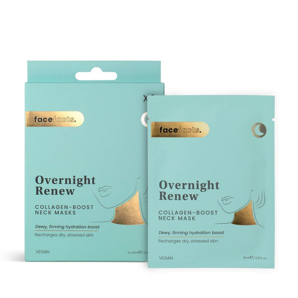 Face Facts Overnight Renew Collagen Boost Neck Mask Liquid 15 ml, 3 Pack