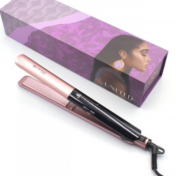 United Professional UN-UN-185 Hair Straightener, Ceramic Plates, Digital Display, Adjustable to 210C