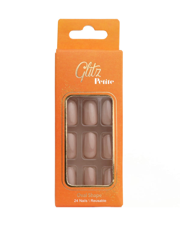 Petite Press-On False Nails Oval Copper #6 Reusable Adhesive Set