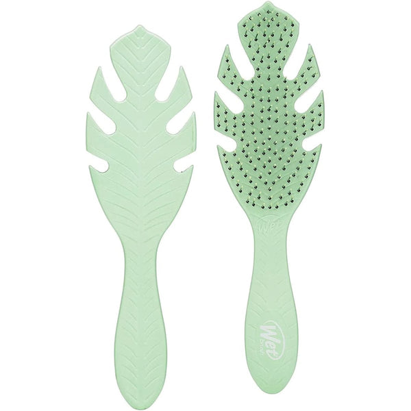 Wet Brush Go Green Detangler Hair Brush, Ergonomic Leaf Design, Green