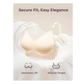 Momcozy Nursing Bra Yn21 Wire-Free Seamless Hands-Free Pumping Black Beige Cream M