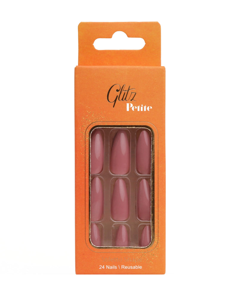 Petite Almond Caramel Press-On False Nails #10, Reusable Adhesive-Backed Set