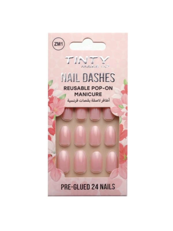 Tinty French Tip Press-On Nails, 24 Pieces, Model ZM1