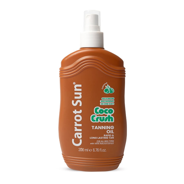 Carrot Sun Tanning Accelerator Coconut Oil with L-Tyrosine, Almond and Wheat Germ Oil, 200 ml