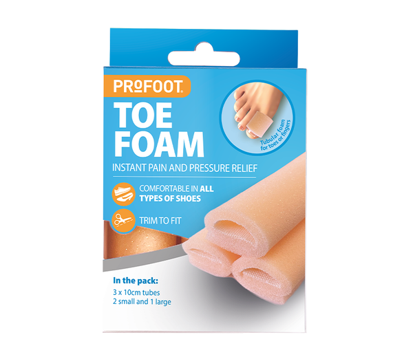 Profoot Toe Foam Tubes, Reusable Toe Protectors, 2 Small and 1 Large