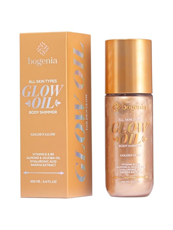 Bogenia Golden Glow Body Shimmer Oil Lightweight Bronze Glow 100ml
