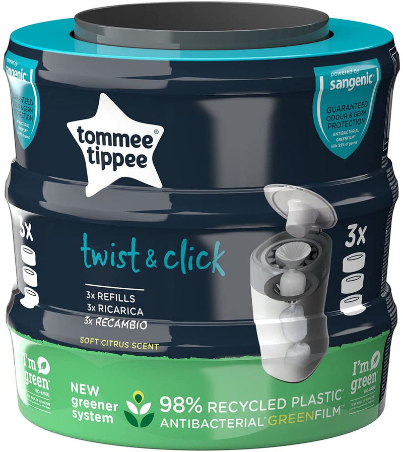 Tommee Tippee Sangenic Universal Nappy Disposal Refill Cassettes, 3 Pack