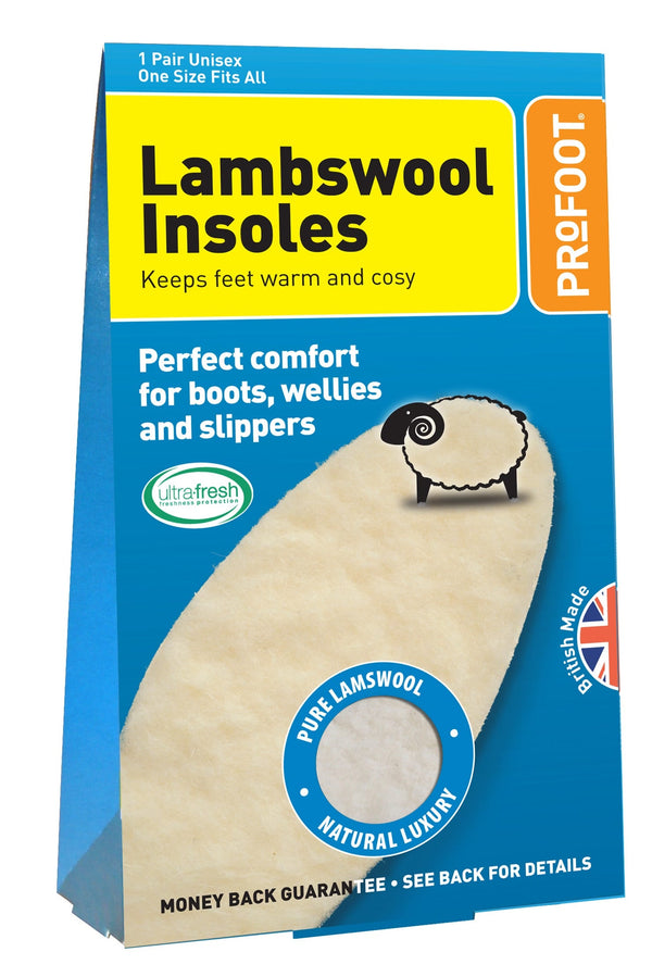 Profoot Lambswool Insoles with Anti-Slip Latex Base, One Size UK 2-11, 1 Pair