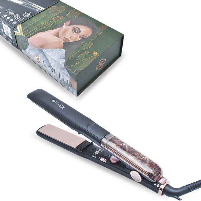 United Professional Hair Straightener HS-977 Ceramic Plates Infrared Technology Adjustable Heat 220-240V 50W