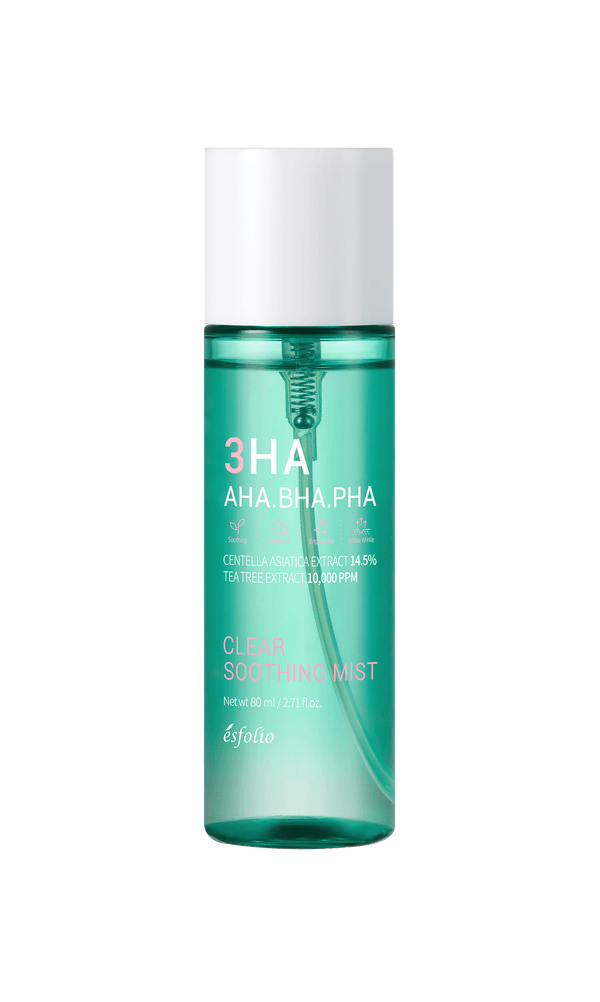 Esfolio 3HA Clear Soothing Facial Mist with AHA, BHA and PHA, 80 ml