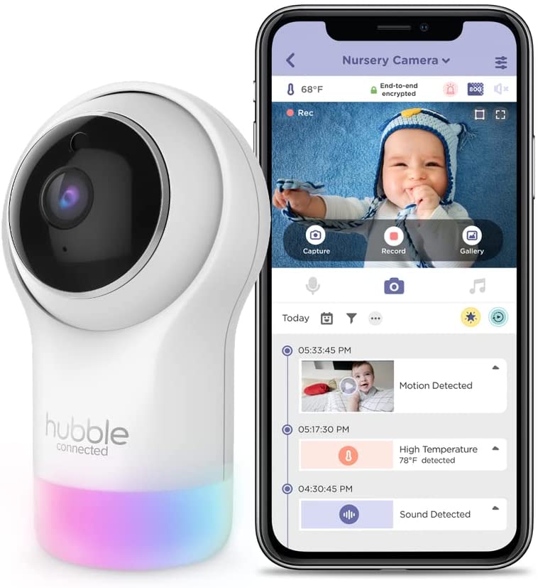Hubble Nursery Pal Glow Smart HD Baby Monitor with Wi-Fi, Night Light and Two-Way Talk