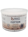Beauty System Pure Cotton Buds 100% Cotton Dual-Head Wooden Sticks 500 Pieces