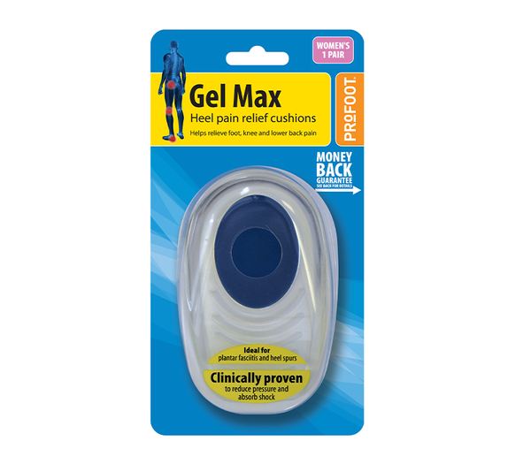 Profoot Gel Max Heel Cushion Women Gel and Poron Shock-Absorbing Heel Support