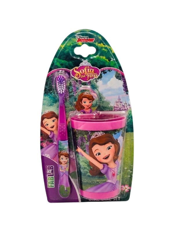 Fab Lab Sofia Kids Toothbrush and Cup Set, Soft Bristles, Sofia the First, Assorted Colors