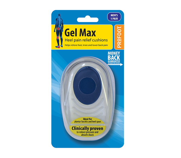 Profoot Gel Max Heel Cushions, Gel and Poron Cushioning, Men's One Size