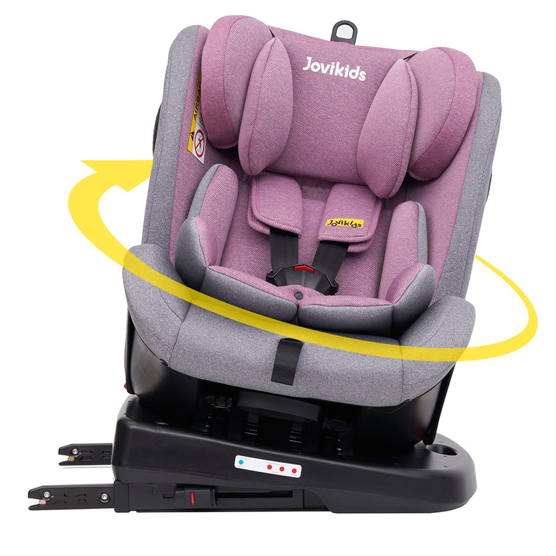 Jovikids Angela Baby Infant Car Seat, 360 Swivel Convertible, Isofix and Top Tether, Pink