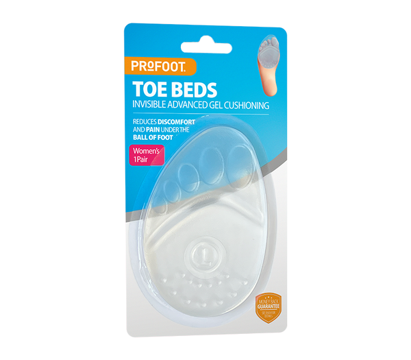 Profoot Toe Beds Women's Gel Toe and Ball-of-Foot Cushions, 1 Pair