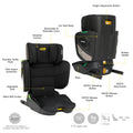 Jovikids Rober i-Size Foldable Booster Car Seat with ISOFIX, Black
