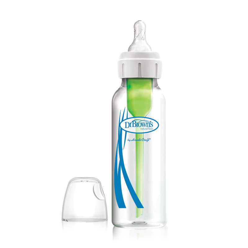 Dr. Brown's Options+ Glass Narrow-Neck Feeding Bottle, Vent System, 250 ml