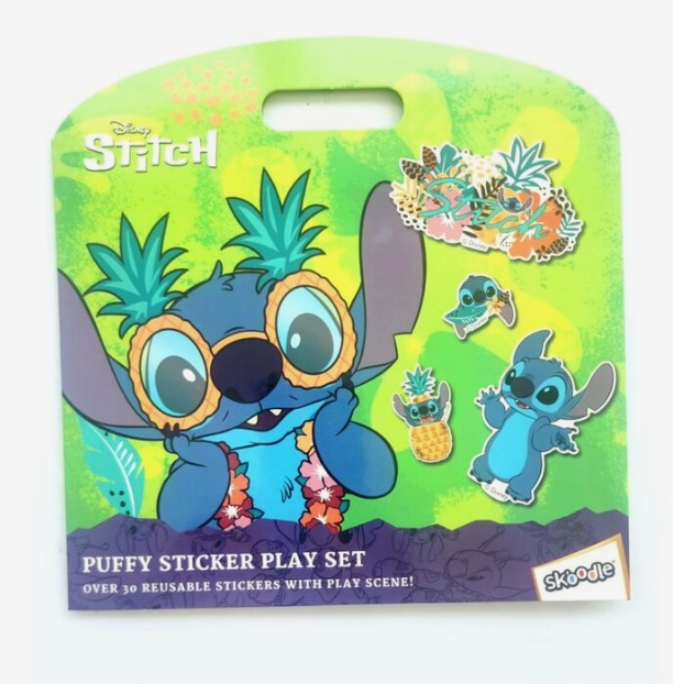 Disney Stitch Puffy Sticker Play Set, Reusable Stickers, 30-Piece