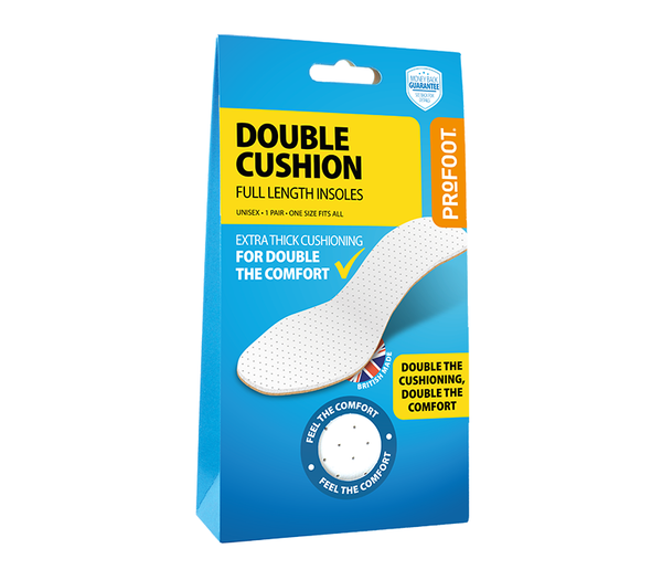 Profoot Double Cushion Insoles Full-Length Cut-to-Fit One Size 1 Pair