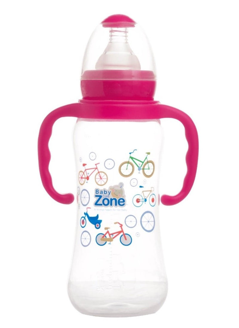 Baby Zone Feeding Bottle with Handle, Ergonomic Design, Gas-Reduction Feature