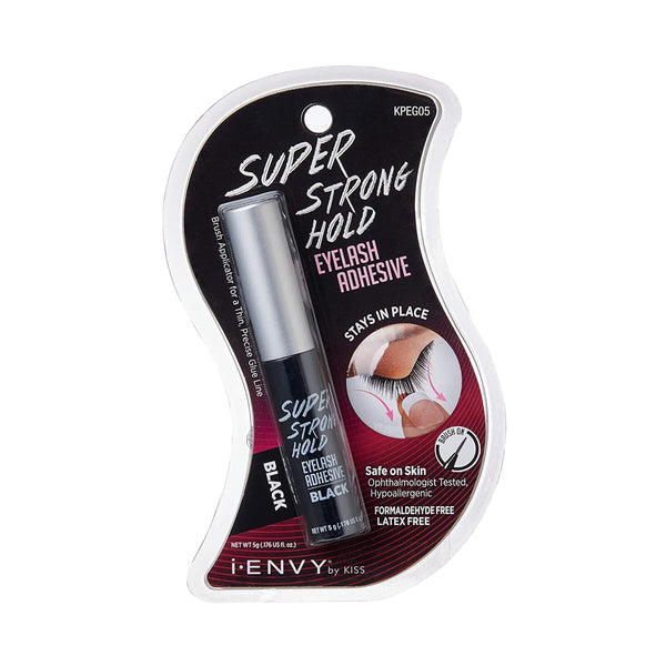 Kiss Super Strong Eyelash Adhesive Brush-On Long-Lasting Hold Black