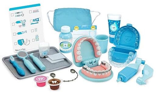Meslissa N Doug Super Smile Dentist Kit Pretend Play Set, 25 Pieces, Ages 3 to 6