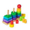 Melissa & Doug Geometric Stacker Wooden Educational Toy, Color and Shape Matching