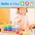Melissa & Doug Geometric Stacker Wooden Educational Toy, Color and Shape Matching