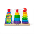 Melissa & Doug Geometric Stacker Wooden Educational Toy, Color and Shape Matching