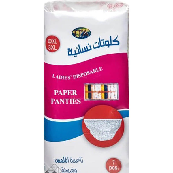 ITA Disposable Paper Panties XXXL, Single-Use Women's Underwear, 7 Pieces